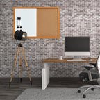 Combination Writeboard 24"x 18" Magnetic Whiteboard & Cork Board Dry Erase Board Bulletin Board Wall Mounted Wood Frame