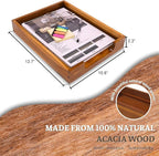 KOLWOVEN Wood Letter Tray -Load Documents Tray for Office Desktop Organizer - Desk Magazine, File, Folder, Paper Holder - Paper Document File Tray Front Drak Brown