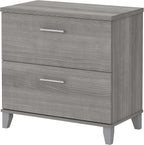 Bush Furniture Somerset 2 Drawer Lateral File Cabinet in Platinum Gray