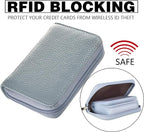 Easyoulife Genuine Leather Credit Card Holder Zipper Wallet With 26 Card Slots