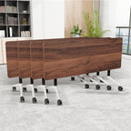 Folding Conference Room Table, Modern Conference Tables with Wheels, Large Rectangular Mobile Training Tables for Office Classroom, Foldable Modular Boardroom Seminar Table (4pack L55.1in)
