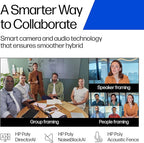 Poly Studio V12 – USB Video Bar for Small Rooms - 4K 20MP Camera, AI-Enhanced Audio, Noise Cancellation, Poly Lens Management - Microsoft Teams, Zoom & Google Meet Compatible - Thoughtfully Made