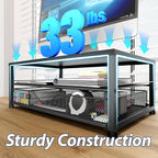 Desk Organizer and Accessories, 2-Tier Computer Monitor Stand Riser with Drawer and 2 Pen Holders, Laptop Stand, Office Desk Accessories for Office Supplies, Black 2-Pack