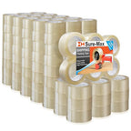Sure-Max Premium Carton Packing Tape 1.8 mil 330 Feet (110 Yards) - Clear - 4 Cases (144 Rolls Total)