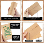 Blank Cards and Envelopes 4x6, 30 Pack Brown Invitation Cardstock with Envelopes, Thank you Blank Greeting Cards and Envelopes, for All Occasions DIY, Print custom (60 Pcs)