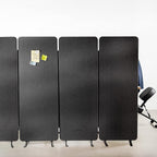 VIVO Freestanding 24 x 66 inch Privacy Panel, Cubicle Divider, Acoustic Wall Partition, Single 24 inch Panel with 2-Sided Zipper Attachment System, Dark Gray, PP-1-T024D