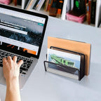 wishacc Desk Mail Organizer Small File Holders Letter Metal Mesh Document/Filing/Folders/Paper Organizer for Desktop