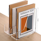 2-Pack Acrylic Magazine File Holder Desk Organizer Magazine Rack, Clear, Vertical File Sorter Holders, 9.45"D x 3.54"W x 10.24"H