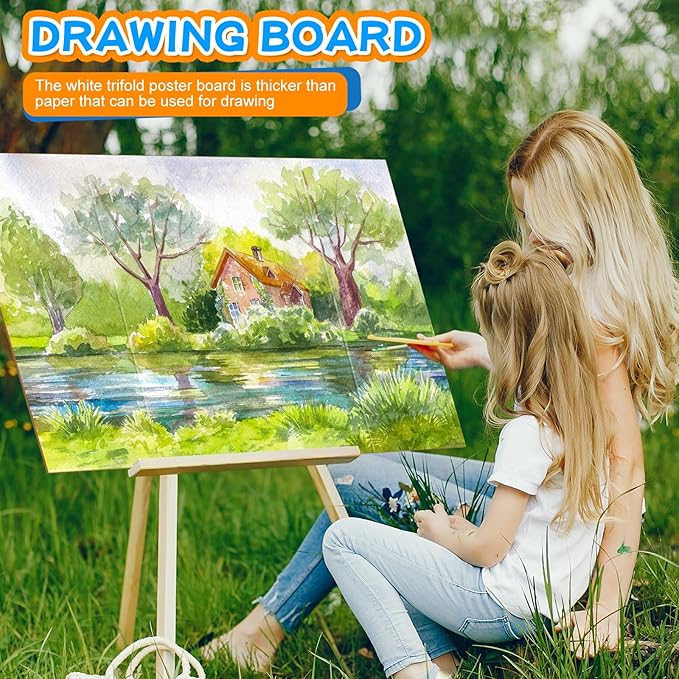 WinTS 18 PCS 36 x 48 Trifold Poster Board White Foldable Trifold Poster Boards Bulk for Science Fair,School Projects,Presentations,Exhibitions