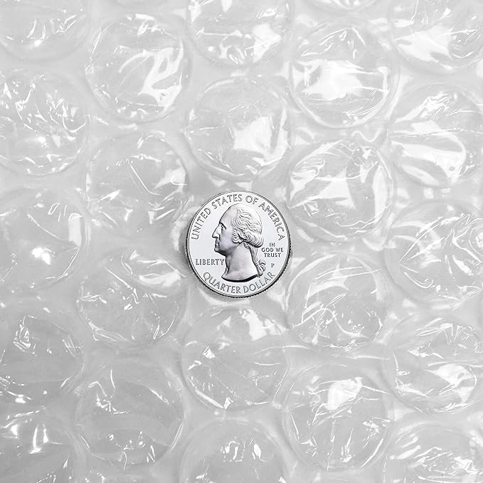 Amazon Basics Perforated Bubble Cushioning Wrap - Medium 5/16", 24-Inch x 100-Foot Long Roll, Clear