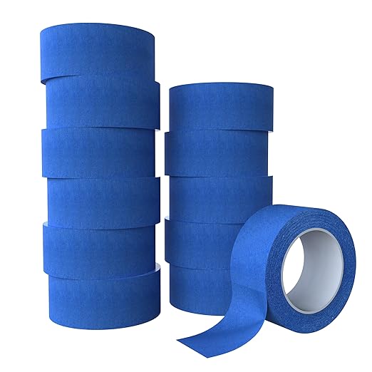 SWRT 2 Inch x 55 Yards x 12 Rolls (660 Total Yards) Premium Blue Painters Tape - Masking Tape, Paint Tape, Multi-Surface Blue Tape for Painting, No Residue, Easy Removal, Decorating, Trim, Crafts