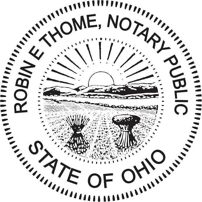 MaxMark Round Notary Pre-Inked Stamp for State of Ohio