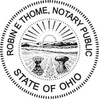 MaxMark Round Notary Pre-Inked Stamp for State of Ohio