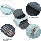 XQXA Extra Large Capacity Pencil Case Organizer, Multifunctional Pencil Pouch with Compartmens, Travel Simple Stationery Bag, Nylon Pencil Bag for Adults (Blue)