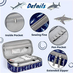 Choco Mocha Shark Pencil Case for Boys, Soft Pencil Case Kids Pencils Pouch for Kindergarten Boys, Blue