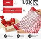 Honeycomb Packing Paper, 12"x200' Red | Perforated Honeycomb Packing Paper Recyclable Moving Supplies for Shipping & Moving | Plastic-Free Alternative to Bubble Cushion Wrap with 36 Fragile Stickers