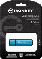 Kingston IronKey Vault Privacy 50 256GB Encrypted USB | FIPS 197 | AES-256bit | BadUSB Attack Protection | Multi-Password Options | IKVP50/256GB