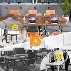 Conference Table, Folding Conference Desk Modern White, Seminar Table with Wheels, 2-10 People for Office, Meeting Break Room (4, 1915TXH, 47IN)