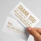 ITZAMNA Thank you for supporting small business cards Customer appreciation note cards Pink Script with Heart Pack of 100 WHITE