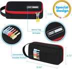 ECHSRT Big Pencil Case, Aesthetic Portable Zipper Pencil Bag with Hidden Pocket, Special Pouch for Men Women Adults, Stationery Organizer Pen Cases for Office Travel,Black