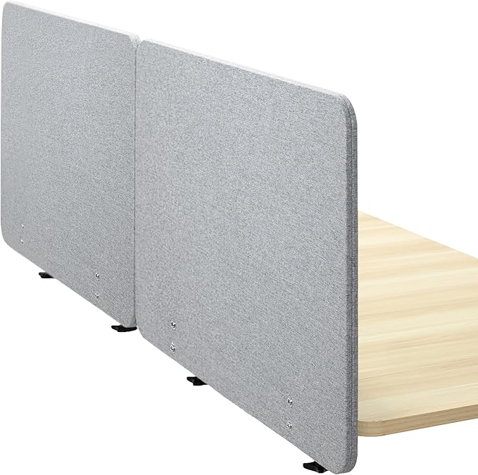 VIVO Clamp-on/Screw-on 71 x 24 inch Privacy Panel System, Sound Absorbing Cubicle Desk Divider, Acoustic Partition, 2 Panels, Gray, PP-2-V072G