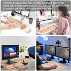 FOPETT Wireless Keyboard and Mouse Combo - 2.4G Full-Sized Cute Colorful Retro Keyboard with Round Keycaps 104 Keys Typewriter Keyboard for Laptop/Windows/PC - Milk Tea Colorful