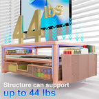 gianotter Desk Organizers and Accessories, Monitor Stand with Drawer and 2 Pen Holder, Desktop Organizer Suitable for Offices and Dormitories (Rose Gold)