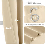 MIULEE Cream Beige Blackout Curtains for Bedroom Living Room 84 Inches Long 2 panels, Thermal Insulated Room Darkening Drapes Solid Grommet Top Noise Reducing Light Blocking Window Curtains 40x84 Inch