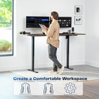 VIVO Large Electric 83 x 30 in Standing Desk, Memory Height Adjustment, 1B Series, Rustic Vintage Brown Top Black Frame, DESK-KIT-1B8N