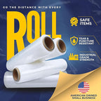 Industrial Stretch Film Wrap – 18" x 1000 FT x 80 Gauge, 4 Rolls Heavy Duty Pallet Wrap | Clear Plastic Moving Wrap for Packing, Shipping, Furniture & Luggage – Durable Self-Adhering Shrink Wrap Roll