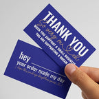 ITZAMNA Thank you for supporting small business cards Customer appreciation note cards Pink Script with Heart Pack of 100 Blue