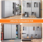 9 Doors Metal Locker with 27 Hooks and Business Card Holder,Metal Lockers for Employees with Ventilation Holes for School Office Gym Garage,Assembly Required,Dark Grey