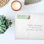 Mint and Pink Floral Rolled Address Labels/Roll of 500 Personalized Return Address Labels/Designer Return Address Stickers in Elegant Plastic Dispenser