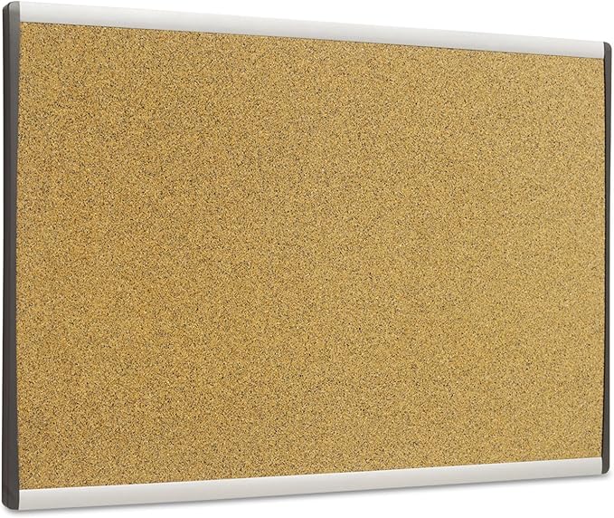 Quartet Bulletin Board, 30" x 18", Corkboard, Cubicle, Arc, Aluminum Frame (ARCB3018)