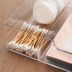 STORi STAX Plastic Stackable Organizer Divided Drawer in Clear | 12.5-inches Wide | 3-Compartments to Organize Office Desk Accessories, Pens, and Notepads| Made in USA