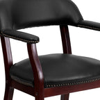 EMMA + OLIVER Black Vinyl Luxurious Conference Chair with Casters