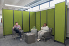 Versare Room Divider 360 Portable Wall Partition | Folding Panels | Large Freestanding Divider | Locking Wheels | Temporary Room Separator | 25' x 7'6'', Lime Green