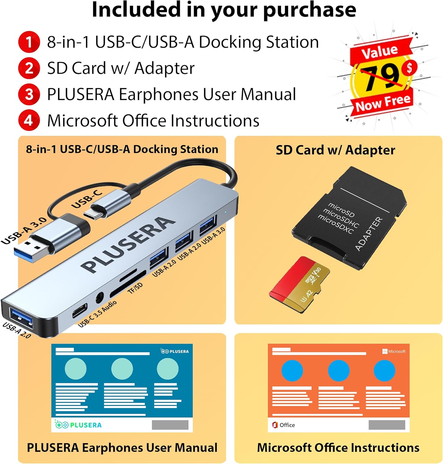 HP 21.5" FHD All-in-One Desktop Computer, 64GB RAM 2.5TB Storage (2TB SSD+512GB Docking Station Set), Dual-Core Intel Celeron, Windows 11 Pro with Microsoft Office Home & Business Included, Snow White