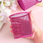 Tamaki Pen Holder Cup for Desk, Wire Mesh Pencil Cup Holder for Desk Office Pen Organizer (Pink)
