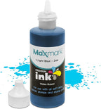 MaxMark Premium Refill Ink for self Inking Stamps and Stamp Pads, Light Blue Color - 2 oz.