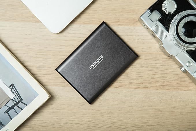 Maxone 160GB External Hard Drive Portable 2.5'' Ultra Slim HDD Storage USB 3.0 for PC, Mac, Laptop, Chromebook - Charcoal Grey