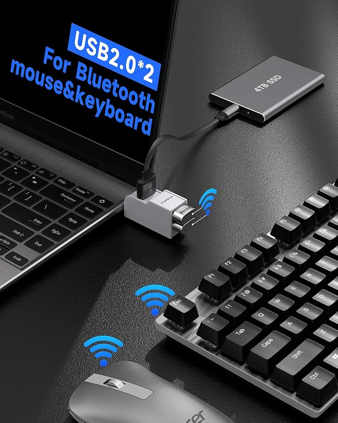 Mini USB Hub 3-Port USB Splitter 1 in 3 Out, USB Expander Adapter with USBA 3.0 Data Transfer Port, 2 USB 2.0 Ports Hub, USB Dongle for PC, Laptops, Keyborad, Mobile Hard Disk and More