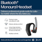 POLY HP Voyager Legend 30 - Bluetooth Monaural Headset - Discreet Boom & 4 Noise-Canceling Mics, WindSmart Technology, All-Day Comfort, Seamless Connectivity, Smart Sensors & Call Controls, Black