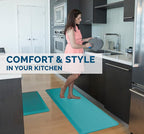 ComfiLife Anti Fatigue Floor Mat – 3/4 Inch Thick Perfect Kitchen Mat, Standing Desk Mat – Comfort at Home, Office, Garage – Durable – Stain Resistant – Non-Slip Bottom (20" x 32", Teal)