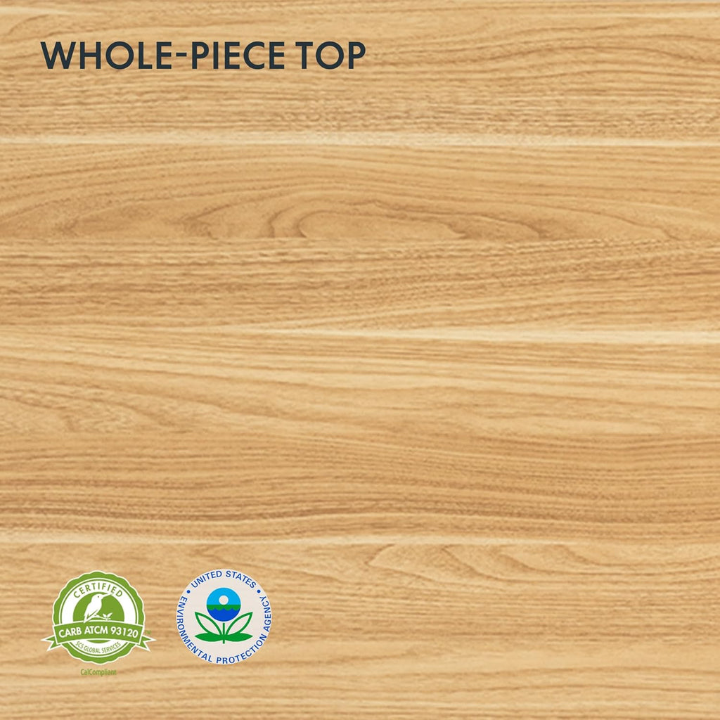 FLEXISPOT E6 Essential 3 Stages Dual Motor Electric Standing Desk 48x30 Inch Whole-Piece Board Height Adjustable Electric Sit Stand Desk(White Frame + Maple Desktop, 2 Packages)