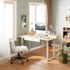 SANODESK Electric Standing Desk with Drawer, 71 x 32 inch Height Adjustable Computer Desk, Home Office Stand Up Desk with 4 Preset Heights, White