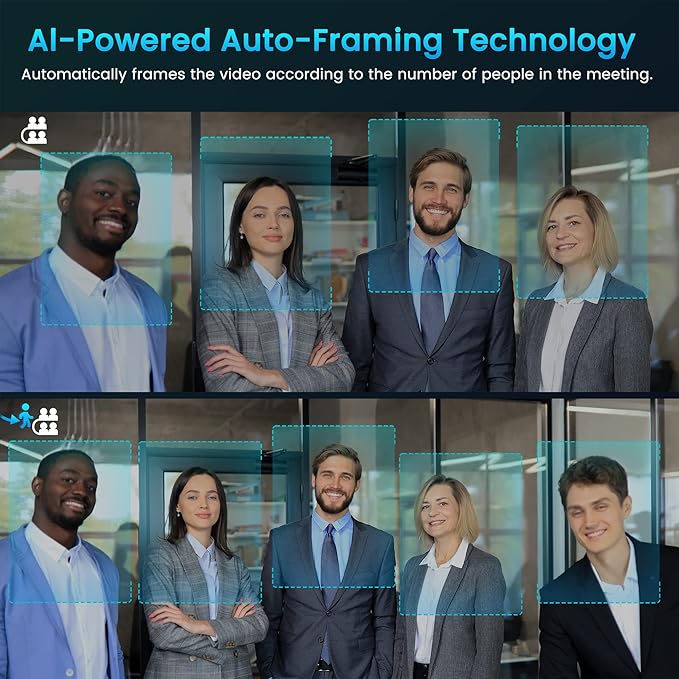 ROCWARE 4K Webcam with Remote, RC16 Computer Camera with Microphone,1080p 60fps FHD,AI Tracking,Privacy Cover, WDR,110°FOV,8X Digital Zoom,Streaming Camera for PC/Meeting/Teaching/Zoom