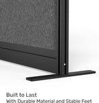 Workflow Modular Wall | Room Divider with Whiteboard, Sound-Dampening, & Frosted Acrylic Panels | Expandable Office Partition for Privacy & Productivity (70" x 48")