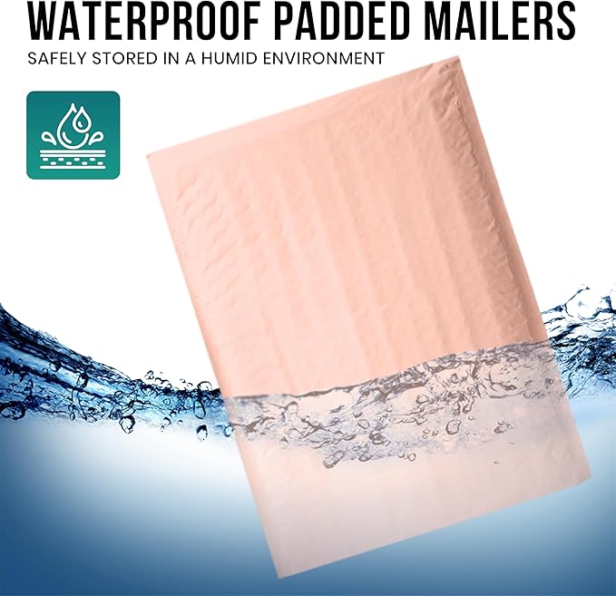 Levex - #0 6" x 10" [10 Pack] Light Pink Poly Bubble Mailers, Padded Envelope Mailers, Packing Envelope & Mailing Bags for Shipping