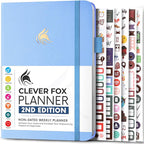 Clever Fox Planner 2nd Edition – Colorful Weekly & Monthly Goal Planner, Time Management & Productivity Organizer, Undated, A5 (Periwinkle)
